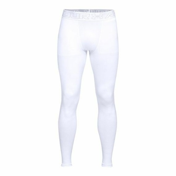 NWT  Men’s Under Armour Coldgear Compression Pants Tights White - Picture 1 of 10